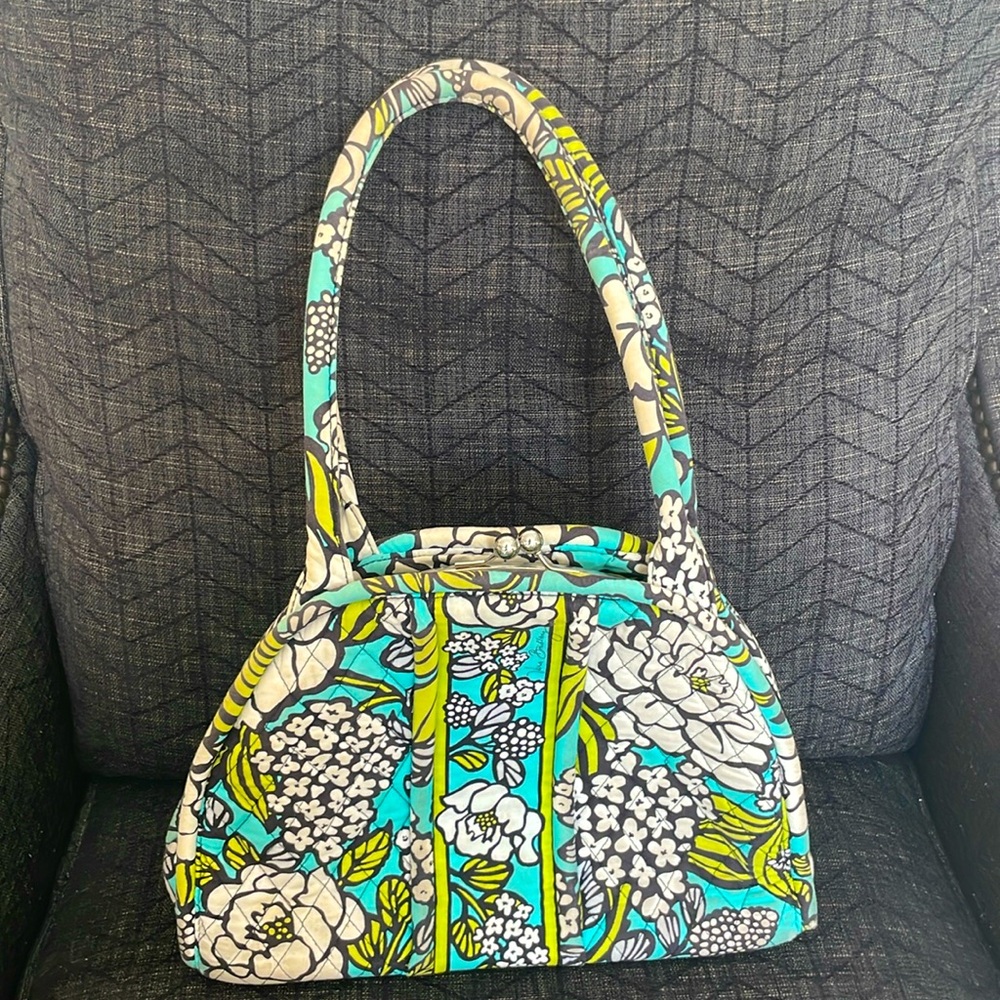VERA BRADLEY Eloise Shoulder Bag *Retired* Island Blooms Kisslock Purse